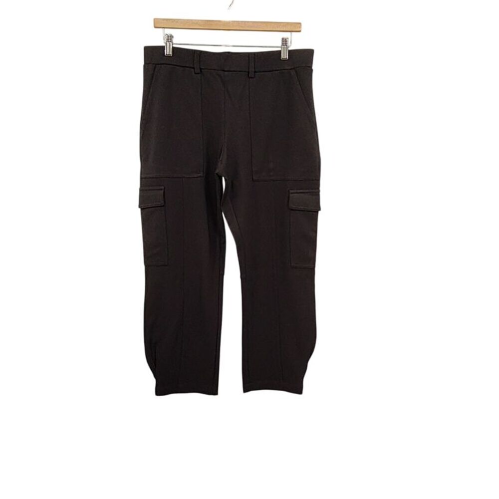 Quince Ultra-Stretch Ponte Tapered Cargo Pants Black L